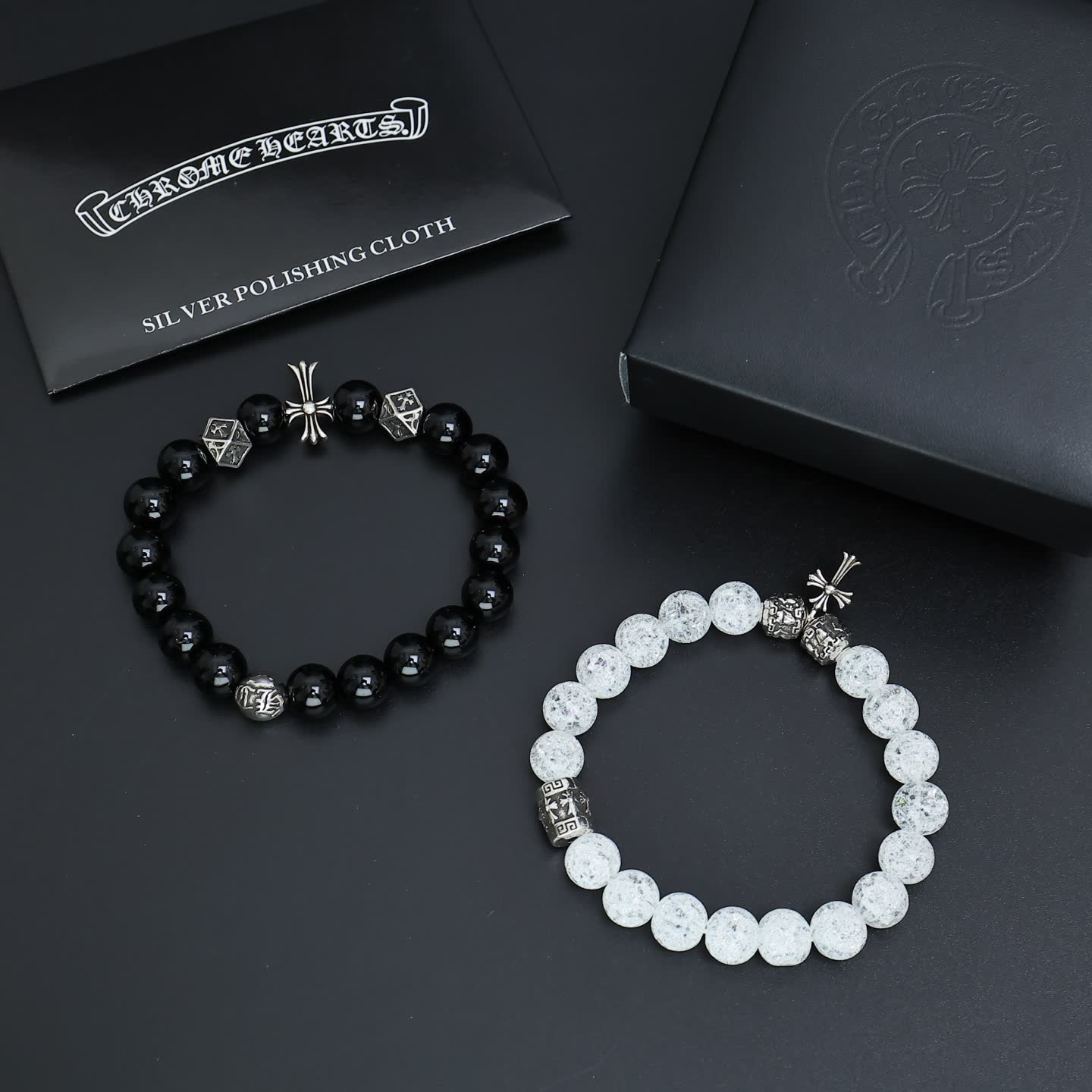 Chrome Hearts Silver Beaded Bracelets